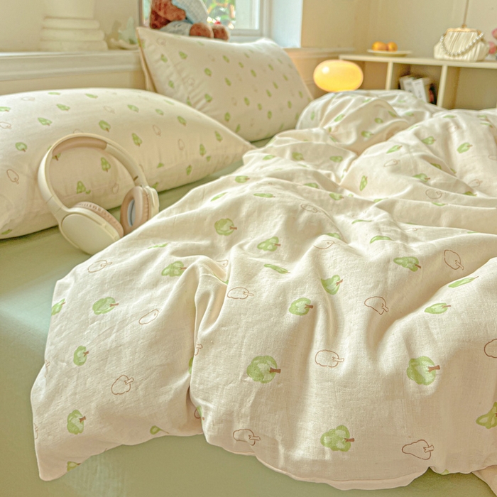 91家纺网 家纺一手货源 找家纺 仟网汇 2025新款全棉纯棉层纱四件套 仲夏