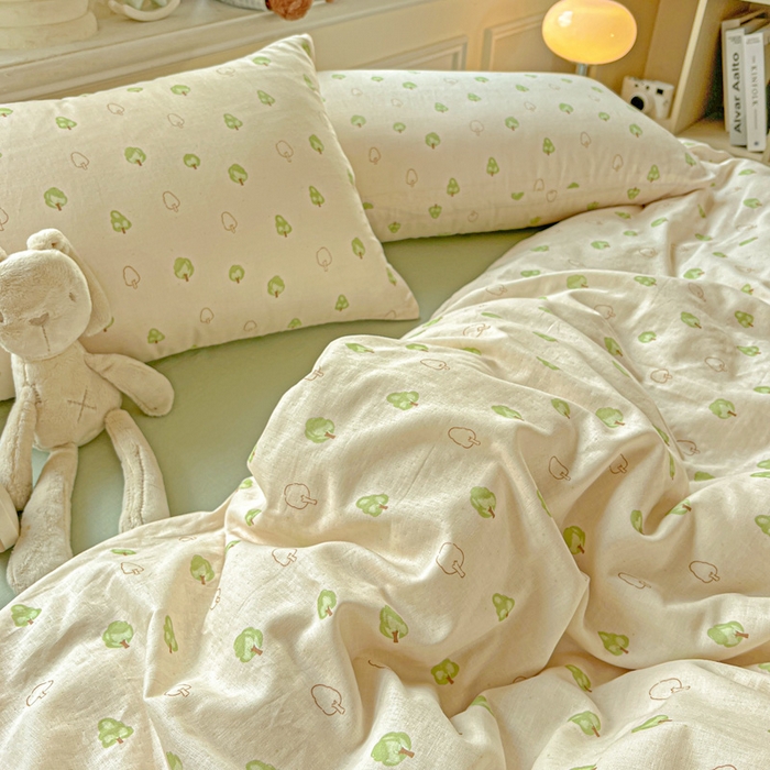 91家纺网 家纺一手货源 找家纺 仟网汇 2025新款全棉纯棉层纱四件套 仲夏