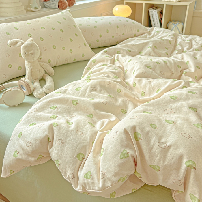 91家纺网 家纺一手货源 找家纺 仟网汇 2025新款全棉纯棉层纱四件套 仲夏