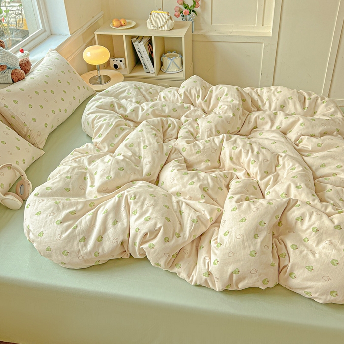 91家纺网 家纺一手货源 找家纺 仟网汇 2025新款全棉纯棉层纱四件套 仲夏