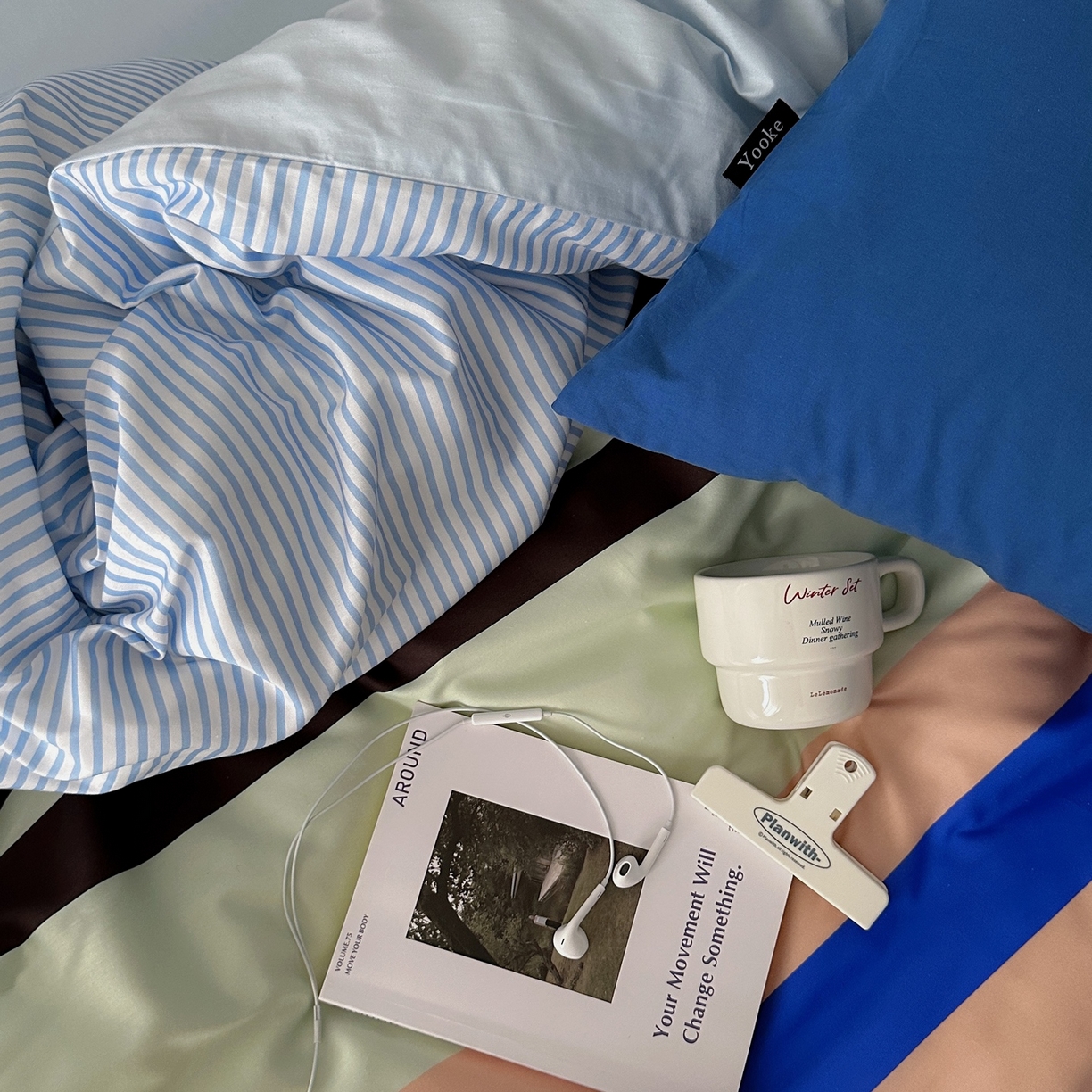 91家纺网 家纺一手货源 找家纺 （总）柚可家居 2025新款数码印花大版40支全棉纯棉四件套蓝调海港-实拍（送手提袋＋控价标准券后278元）