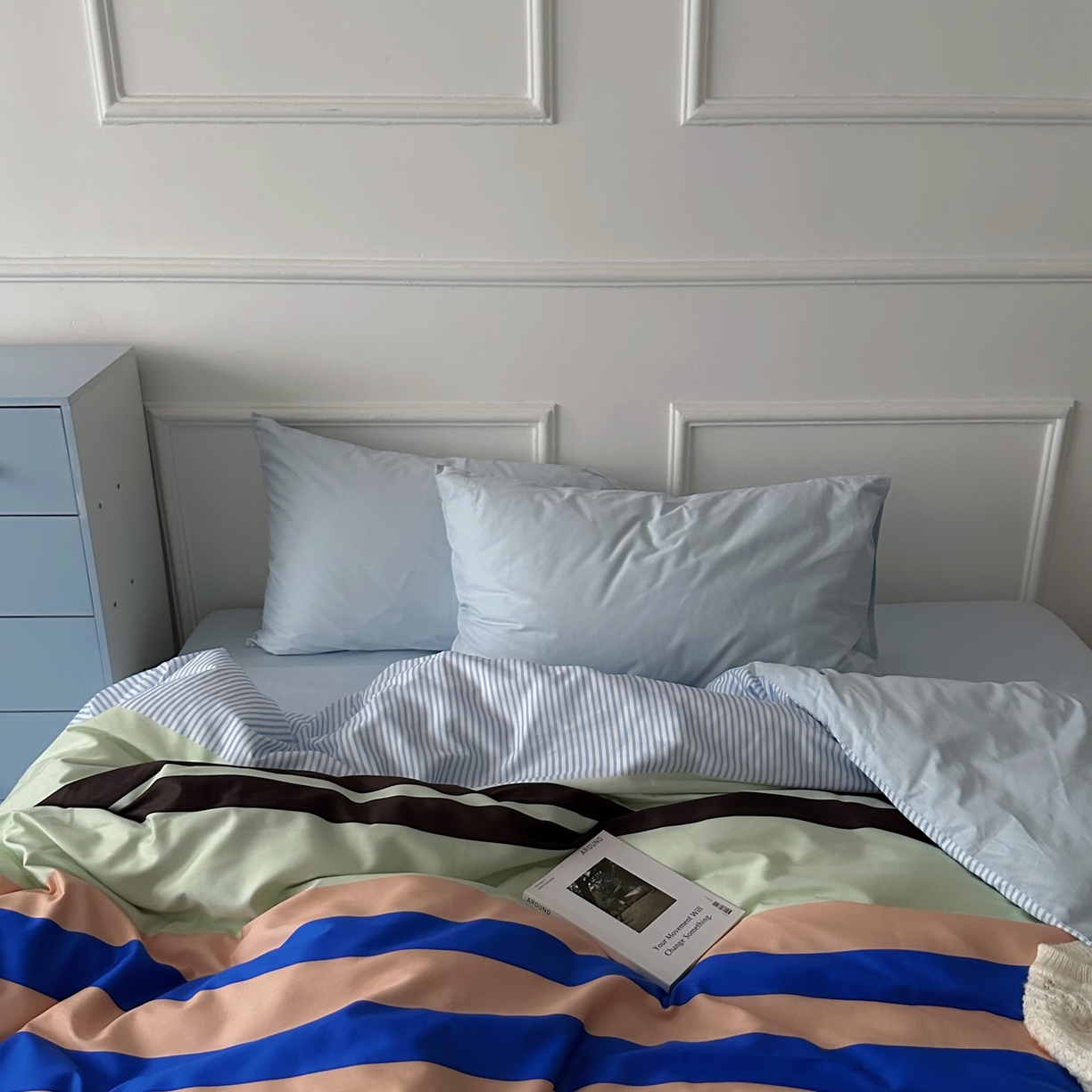 （总）柚可家居 2025新款数码印花大版40支全棉纯棉四件套蓝调海港-实拍（送手提袋＋控价标准券后278元）