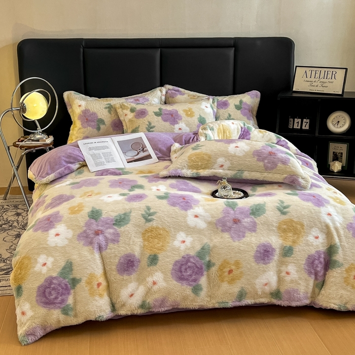 91家纺网 家纺一手货源 找家纺 （总）仟网汇 2025新款亲肤舒适兔毛绒四件套