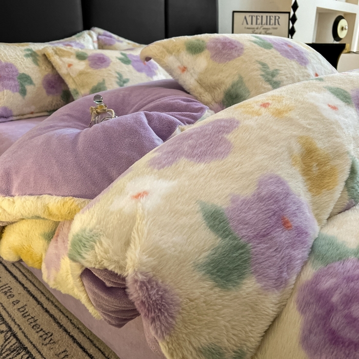 91家纺网 家纺一手货源 找家纺 （总）仟网汇 2025新款亲肤舒适兔毛绒四件套