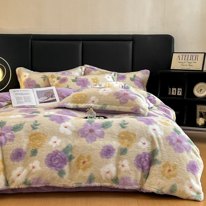 91家纺网 家纺一手货源 找家纺 （总）仟网汇 2025新款亲肤舒适兔毛绒四件套