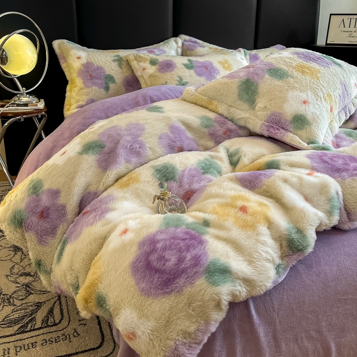 91家纺网 家纺一手货源 找家纺 （总）仟网汇 2025新款亲肤舒适兔毛绒四件套