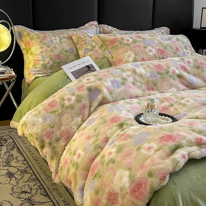 91家纺网 家纺一手货源 找家纺 （总）仟网汇 2025新款亲肤舒适兔毛绒四件套