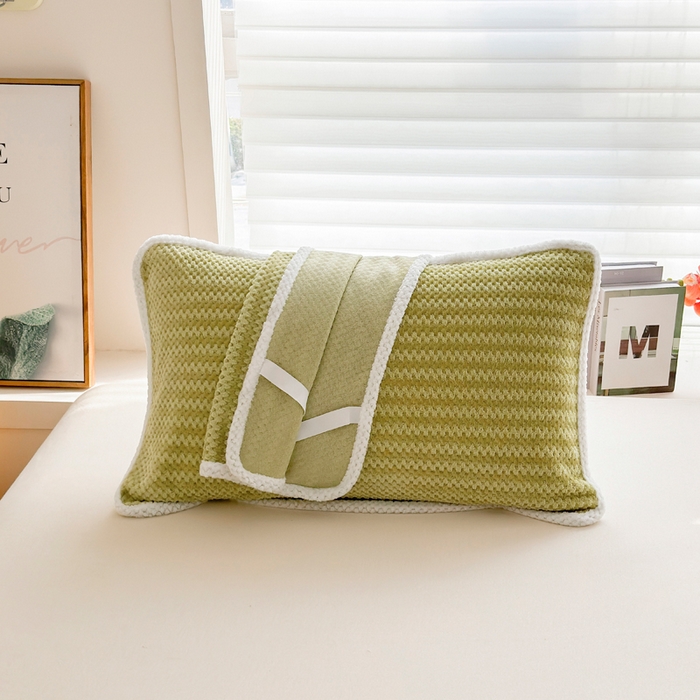 91家纺网 家纺一手货源 找家纺 （总）翎盈家纺 2025新款夏季卡通凉感冰豆豆枕巾可水洗枕头巾单枕巾