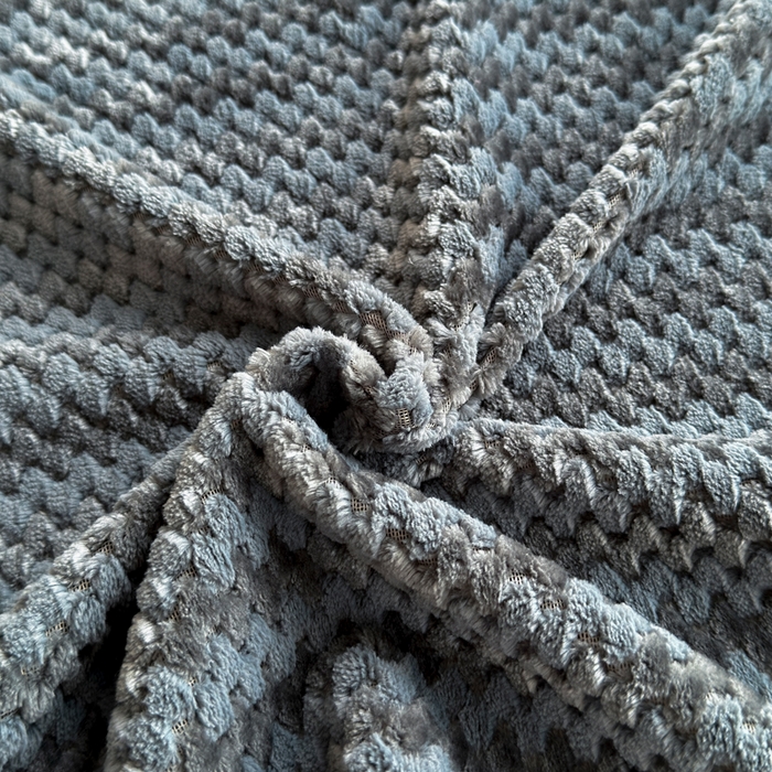 91家纺网 家纺一手货源 找家纺 翎盈家纺 2025新款云豆绒枕巾绑带款防滑枕巾 云豆绒-灰