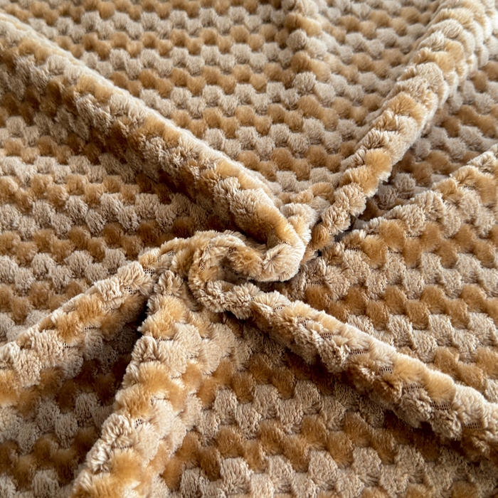 91家纺网 家纺一手货源 找家纺 翎盈家纺 2025新款云豆绒枕巾绑带款防滑枕巾 云豆绒-咖