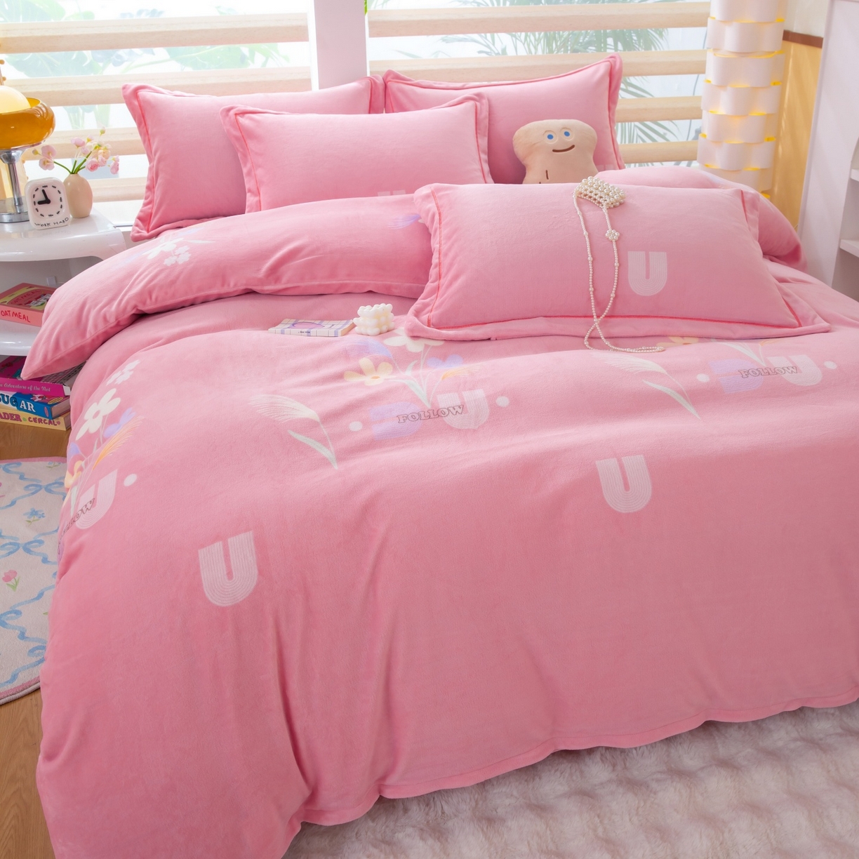 91家纺网 家纺一手货源 找家纺 卡迪亚家纺 2025新款金雕绒系列四件套 花序