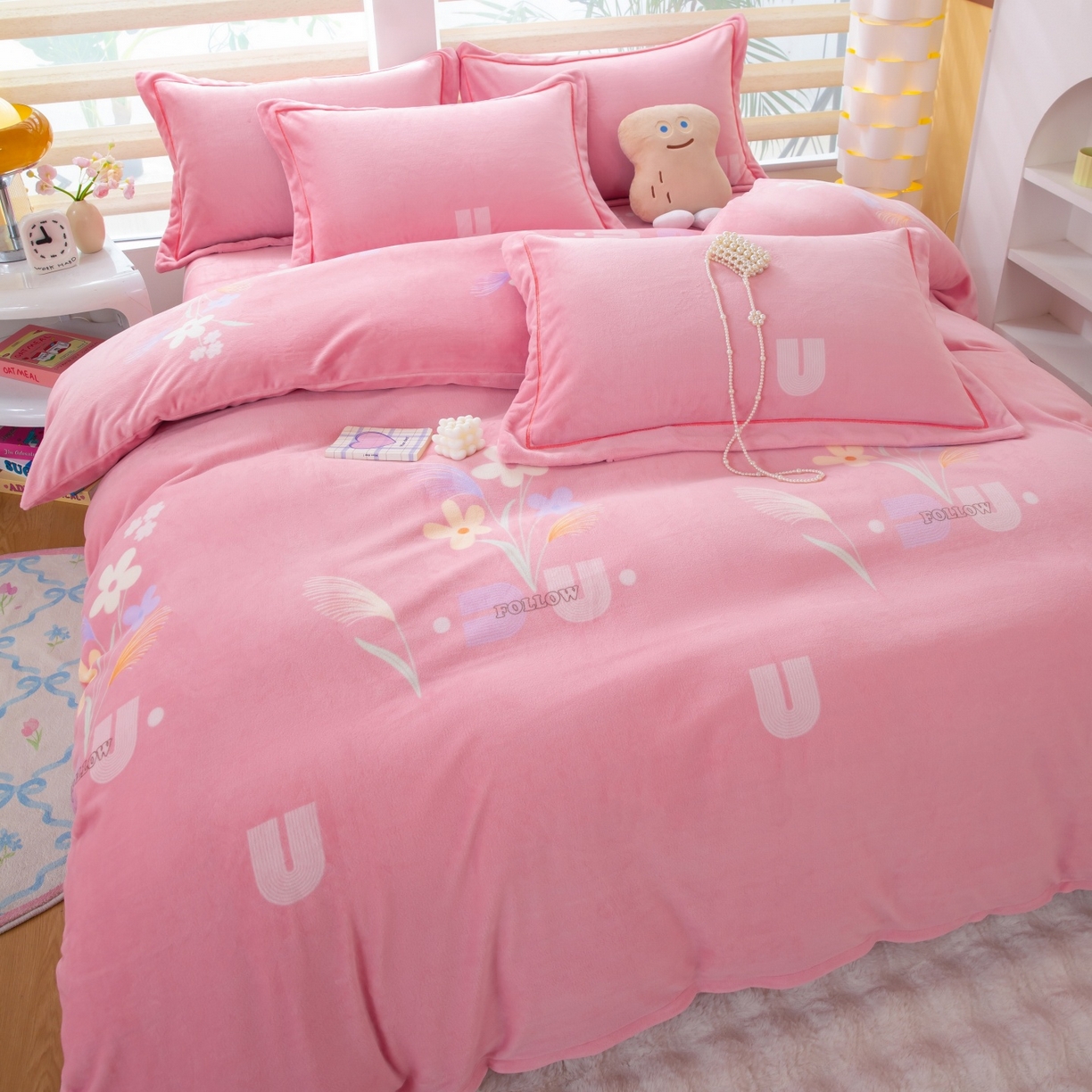 91家纺网 家纺一手货源 找家纺 卡迪亚家纺 2025新款金雕绒系列四件套 花序