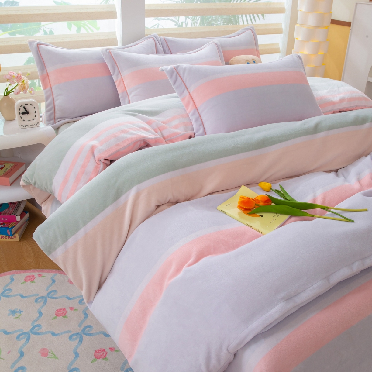 91家纺网 家纺一手货源 找家纺 卡迪亚家纺 2025新款金雕绒系列四件套 精彩世界