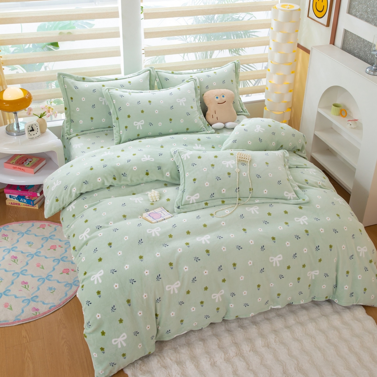 91家纺网 家纺一手货源 找家纺 卡迪亚家纺 2025新款金雕绒系列四件套 林间小风