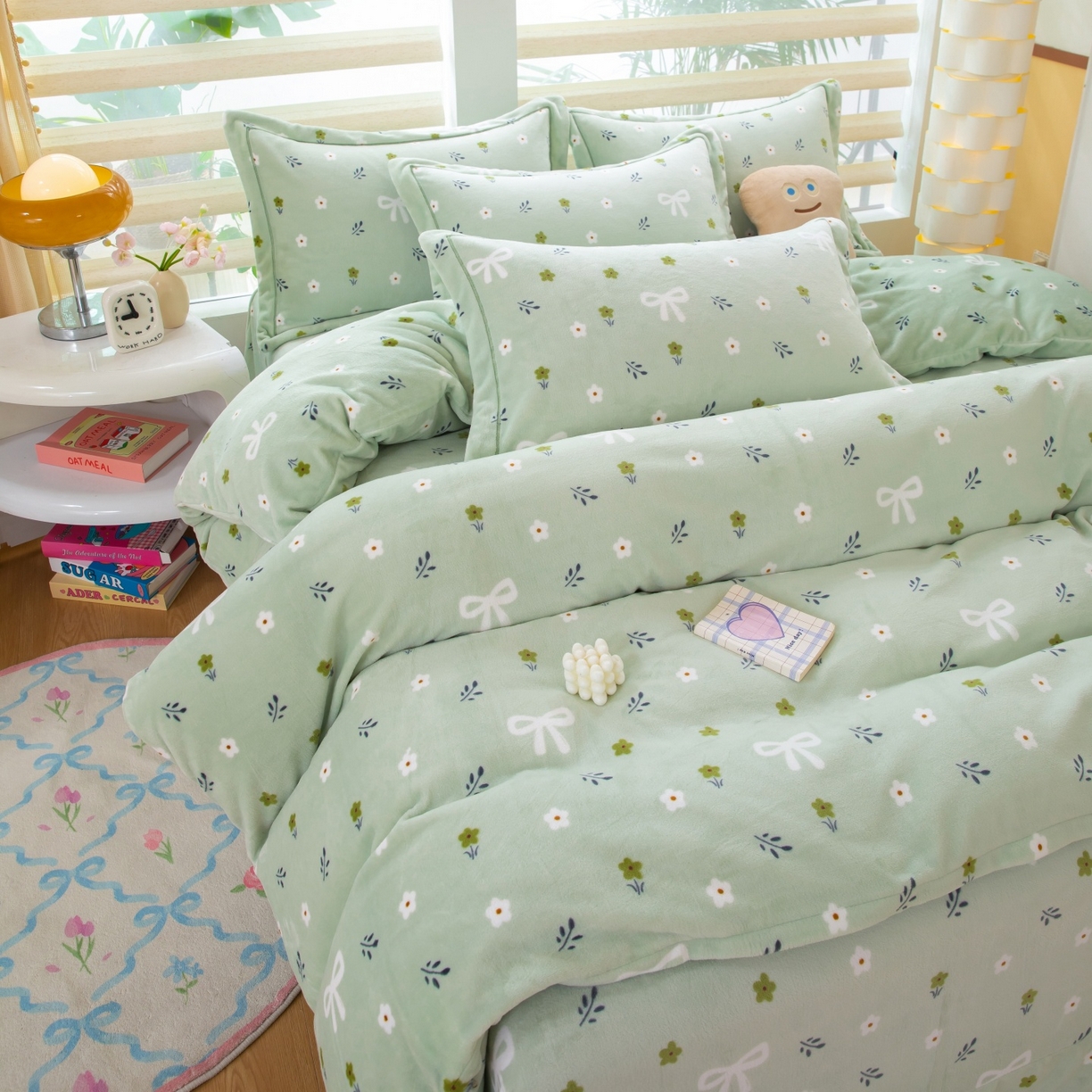 91家纺网 家纺一手货源 找家纺 卡迪亚家纺 2025新款金雕绒系列四件套 林间小风