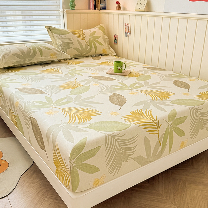 91家纺网 家纺一手货源 找家纺 名优家纺 2025新款A类全棉印花床笠 枫叶