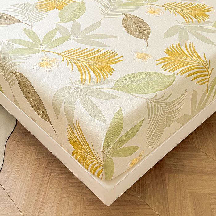 91家纺网 家纺一手货源 找家纺 名优家纺 2025新款A类全棉印花床笠 枫叶