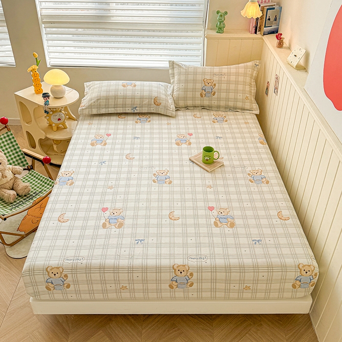 91家纺网 家纺一手货源 找家纺 名优家纺 2025新款A类全棉印花床笠 浮云初梦