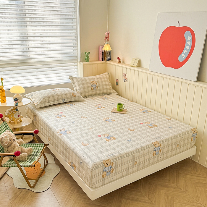 91家纺网 家纺一手货源 找家纺 名优家纺 2025新款A类全棉印花床笠 浮云初梦