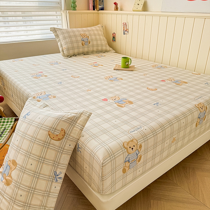 91家纺网 家纺一手货源 找家纺 名优家纺 2025新款A类全棉印花床笠 浮云初梦