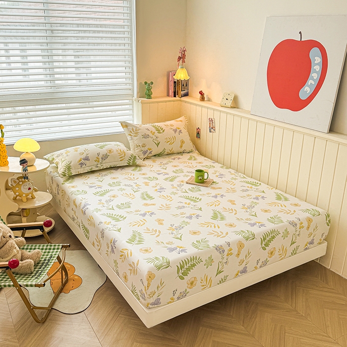 91家纺网 家纺一手货源 找家纺 名优家纺 2025新款A类全棉印花床笠 莱茵春色