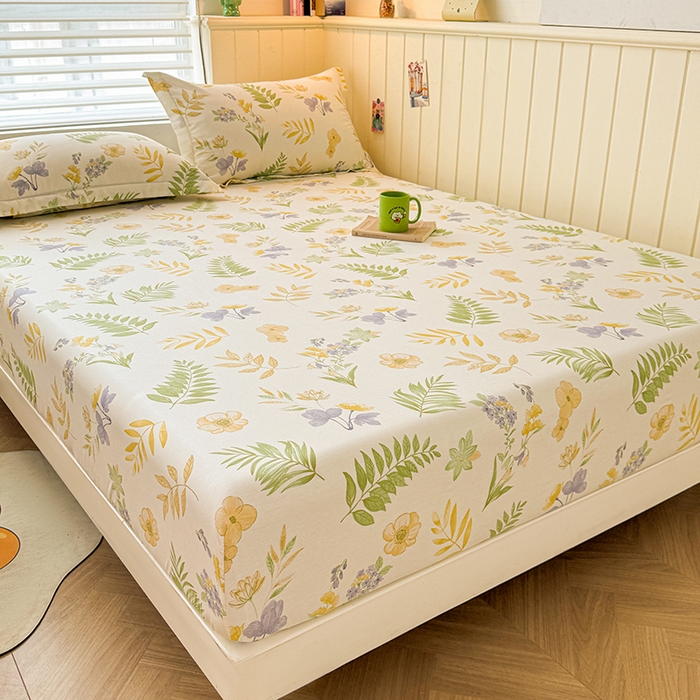 91家纺网 家纺一手货源 找家纺 名优家纺 2025新款A类全棉印花床笠 莱茵春色