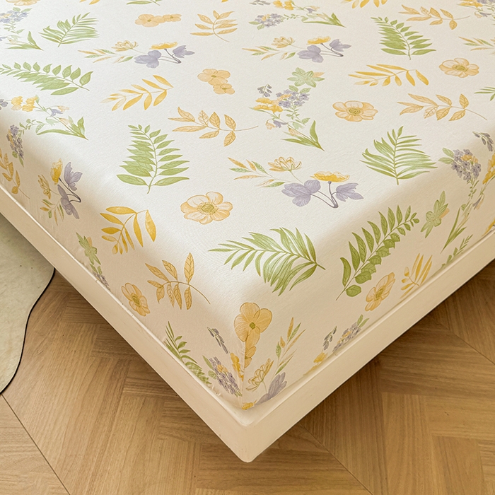 91家纺网 家纺一手货源 找家纺 名优家纺 2025新款A类全棉印花床笠 莱茵春色