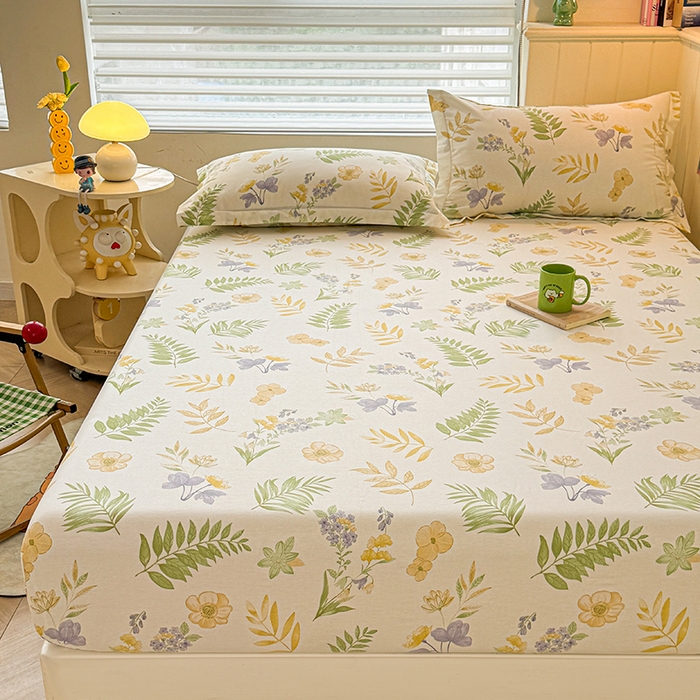 91家纺网 家纺一手货源 找家纺 名优家纺 2025新款A类全棉印花床笠 莱茵春色