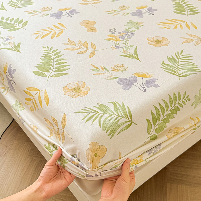 91家纺网 家纺一手货源 找家纺 名优家纺 2025新款A类全棉印花床笠 莱茵春色