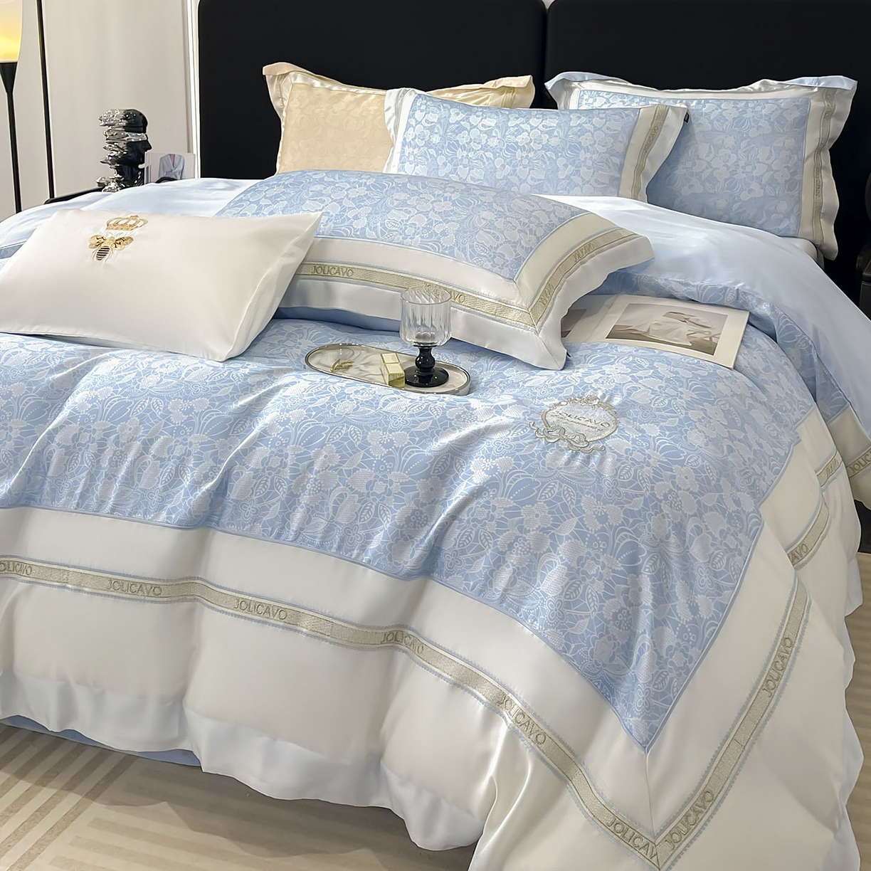 91家纺网 家纺一手货源 找家纺 （总）直播爆款A类数码印花长绒棉四件套纯棉全棉拼接被套重工刺绣被套工艺款床上用品