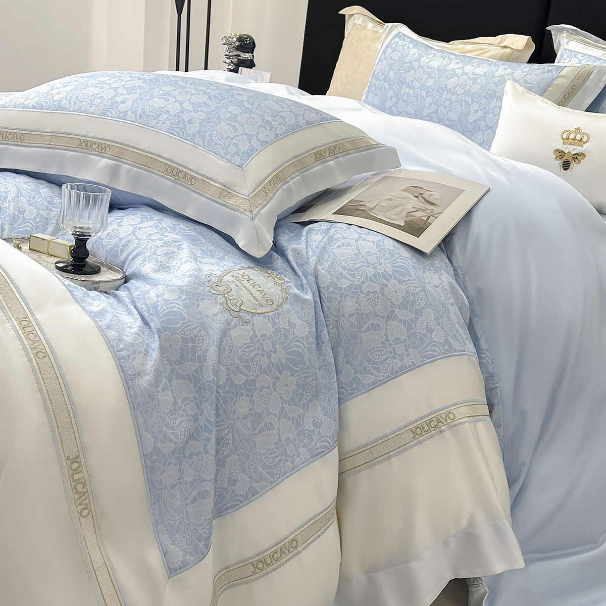 91家纺网 家纺一手货源 找家纺 （总）直播爆款A类数码印花长绒棉四件套纯棉全棉拼接被套重工刺绣被套工艺款床上用品