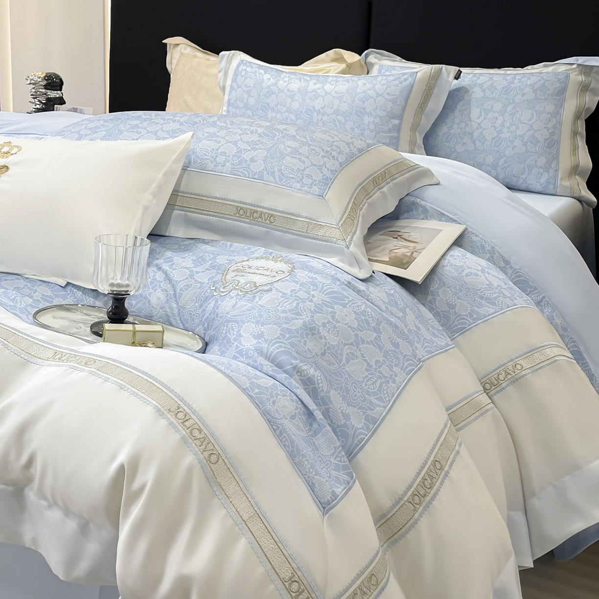 91家纺网 家纺一手货源 找家纺 （总）直播爆款A类数码印花长绒棉四件套纯棉全棉拼接被套重工刺绣被套工艺款床上用品