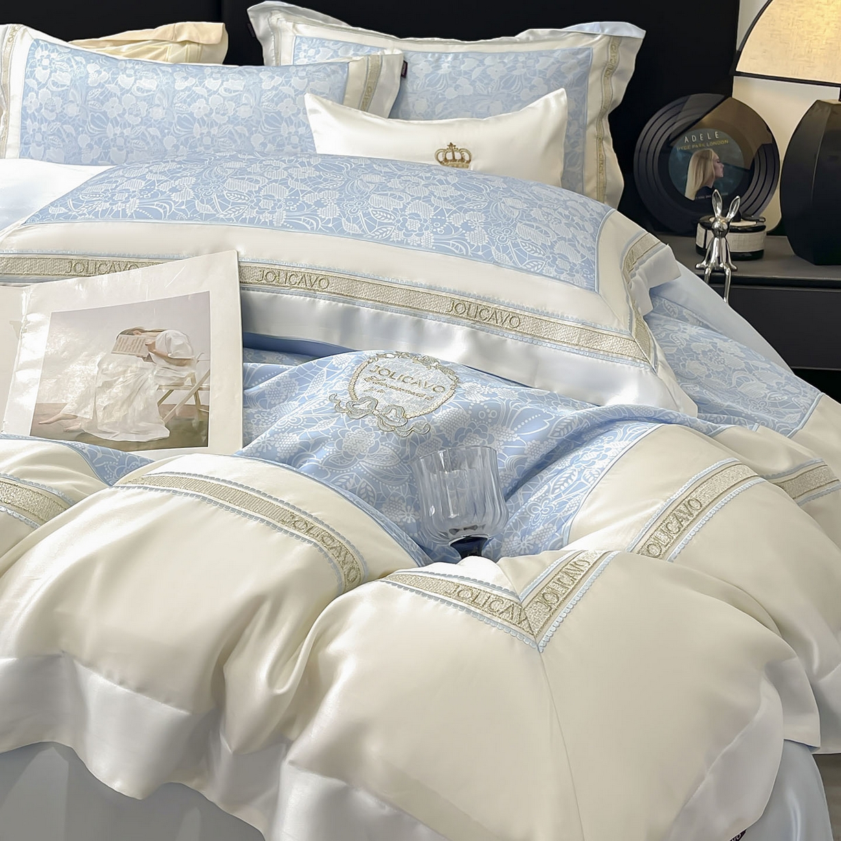 91家纺网 家纺一手货源 找家纺 （总）直播爆款A类数码印花长绒棉四件套纯棉全棉拼接被套重工刺绣被套工艺款床上用品