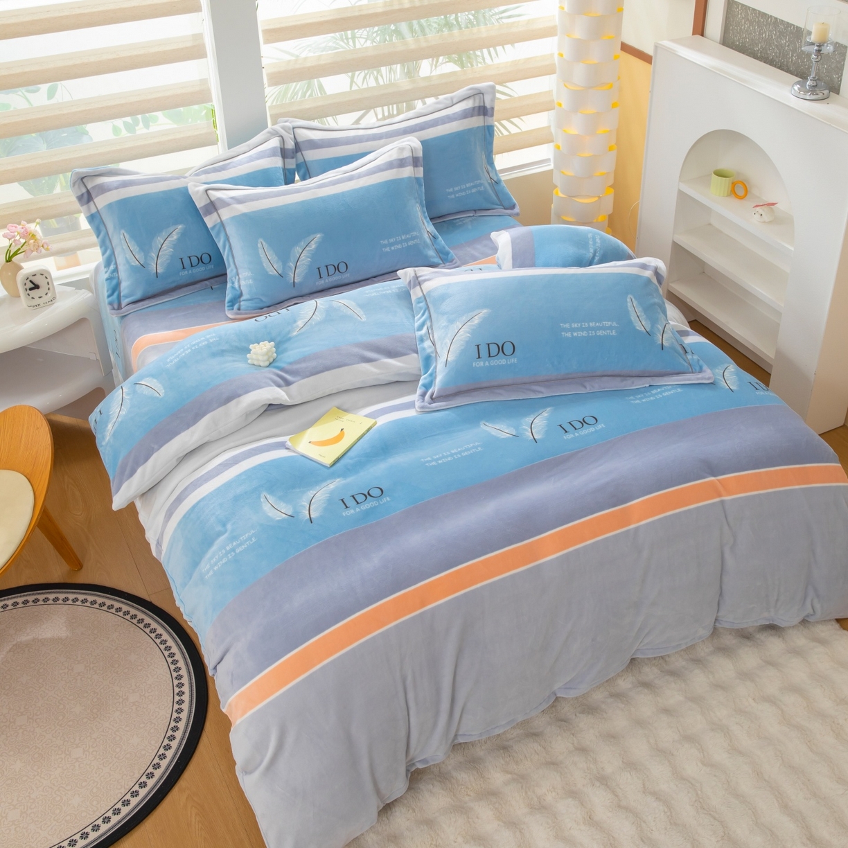 91家纺网 家纺一手货源 找家纺 卡迪亚家纺 2025新款金雕绒系列四件套 羽柔时尚