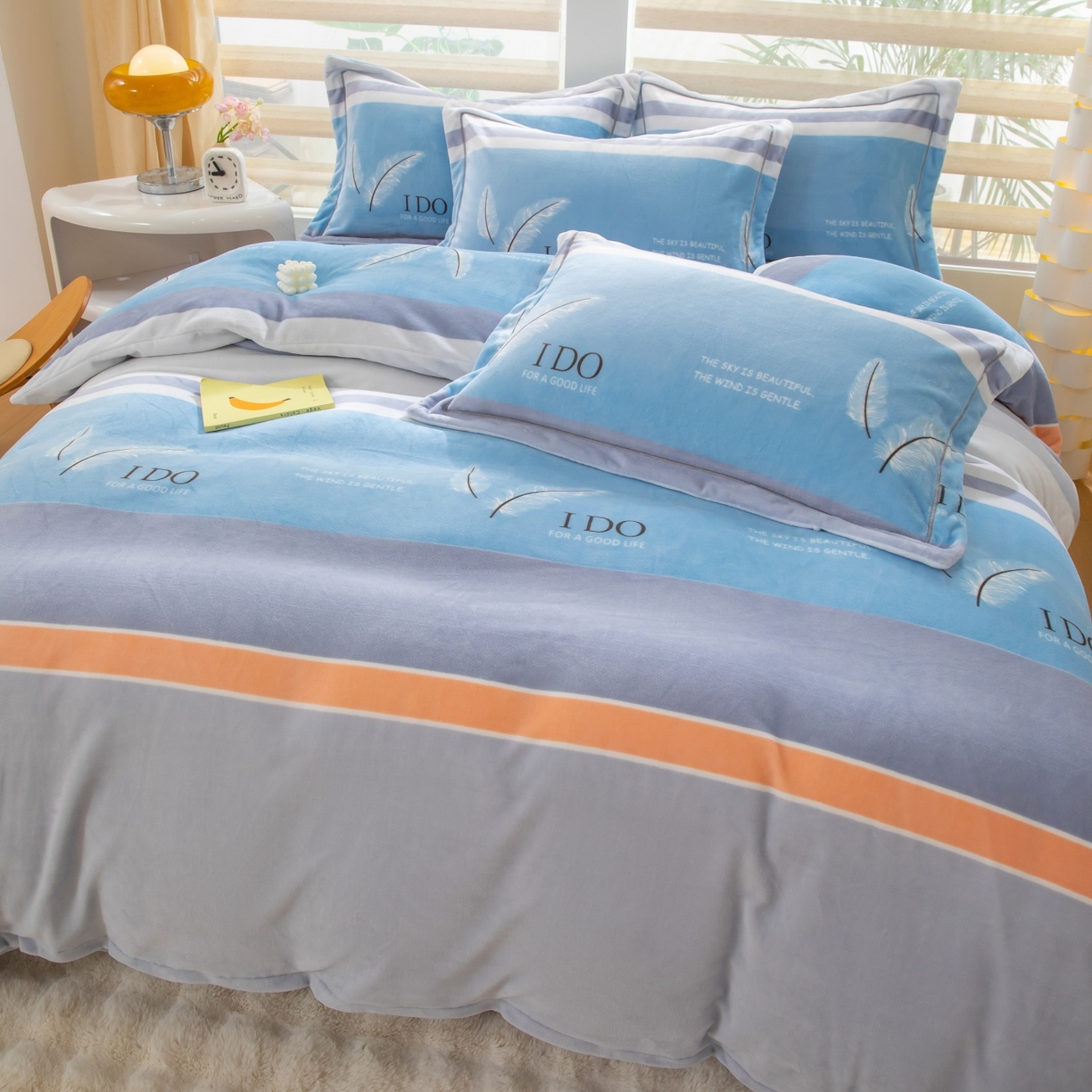 91家纺网 家纺一手货源 找家纺 卡迪亚家纺 2025新款金雕绒系列四件套 羽柔时尚