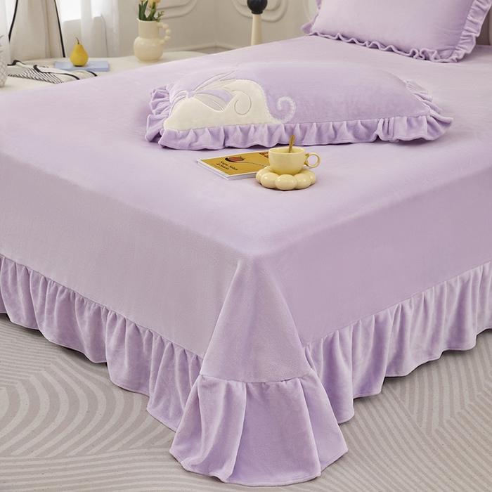 91家纺网 家纺一手货源 找家纺 卡迪亚家纺 2025新款牛奶绒贴布绣四件套-蝶舞 蝶舞-魅力紫