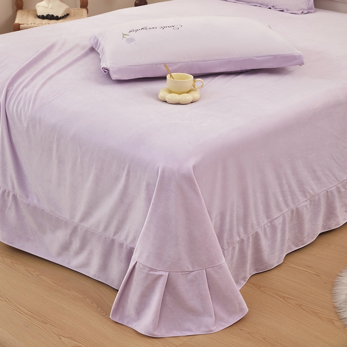 91家纺网 家纺一手货源 找家纺 卡迪亚家纺 2025新款婴儿绒高端绣花四件套-郁金香 郁金香-梦幻紫