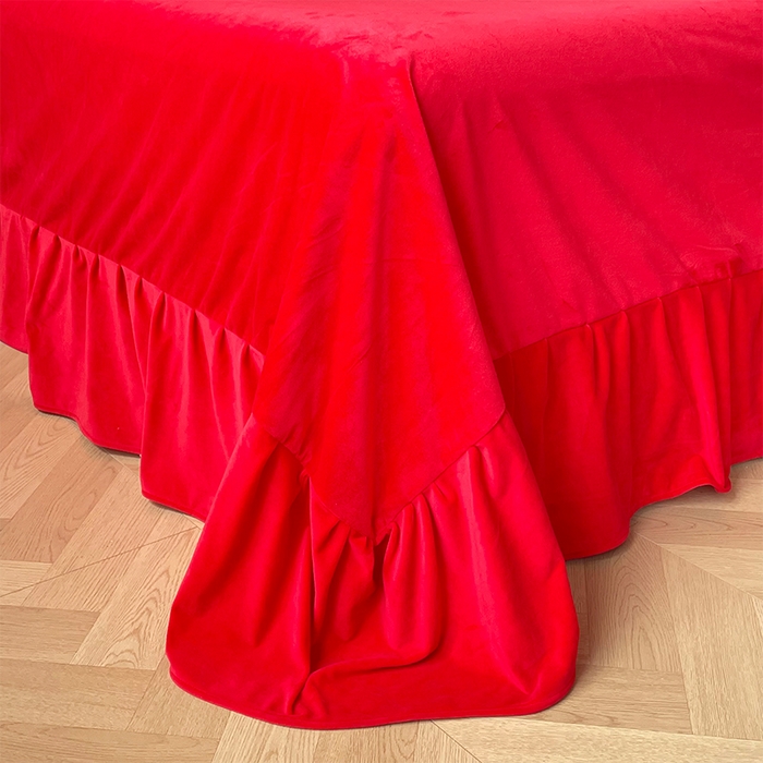 91家纺网 家纺一手货源 找家纺 富之雅婚庆 2025新款高克重全工艺牛奶绒宝宝绒刺绣婚庆四件套 缘定三生（宝宝绒）