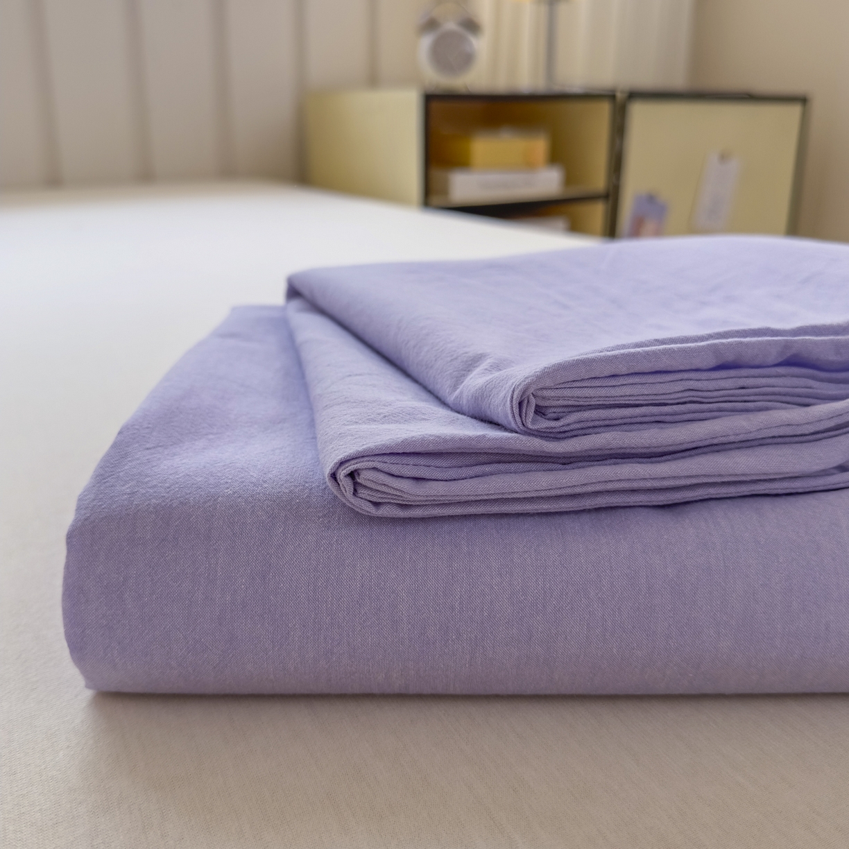 91家纺网 家纺一手货源 找家纺 （总）宜家坊 2025新款A类色织全棉水洗棉床单单件纯棉格子纯色学生宿舍定制定做