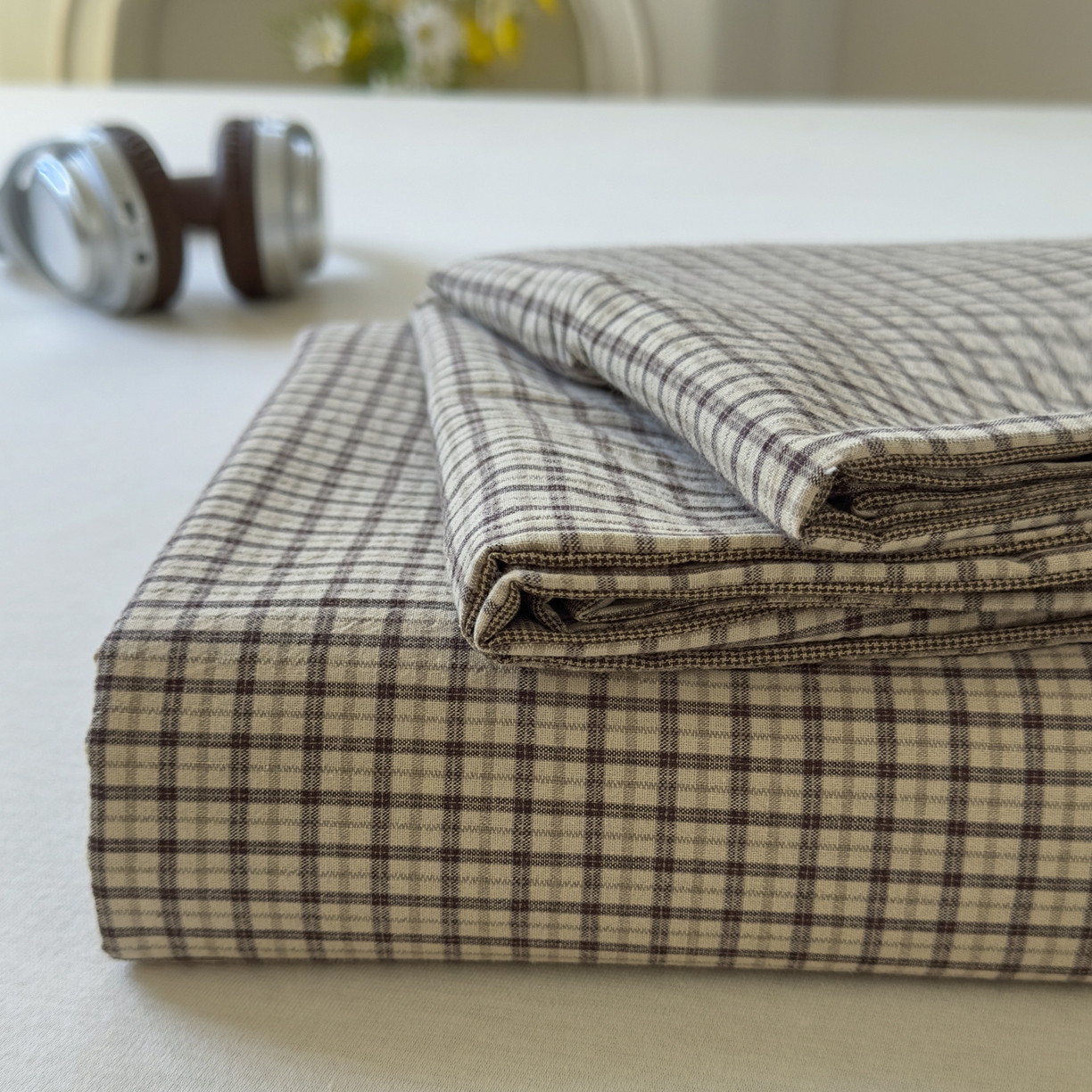 91家纺网 家纺一手货源 找家纺 （总）宜家坊 2025新款A类色织全棉水洗棉床单单件纯棉格子纯色学生宿舍定制定做