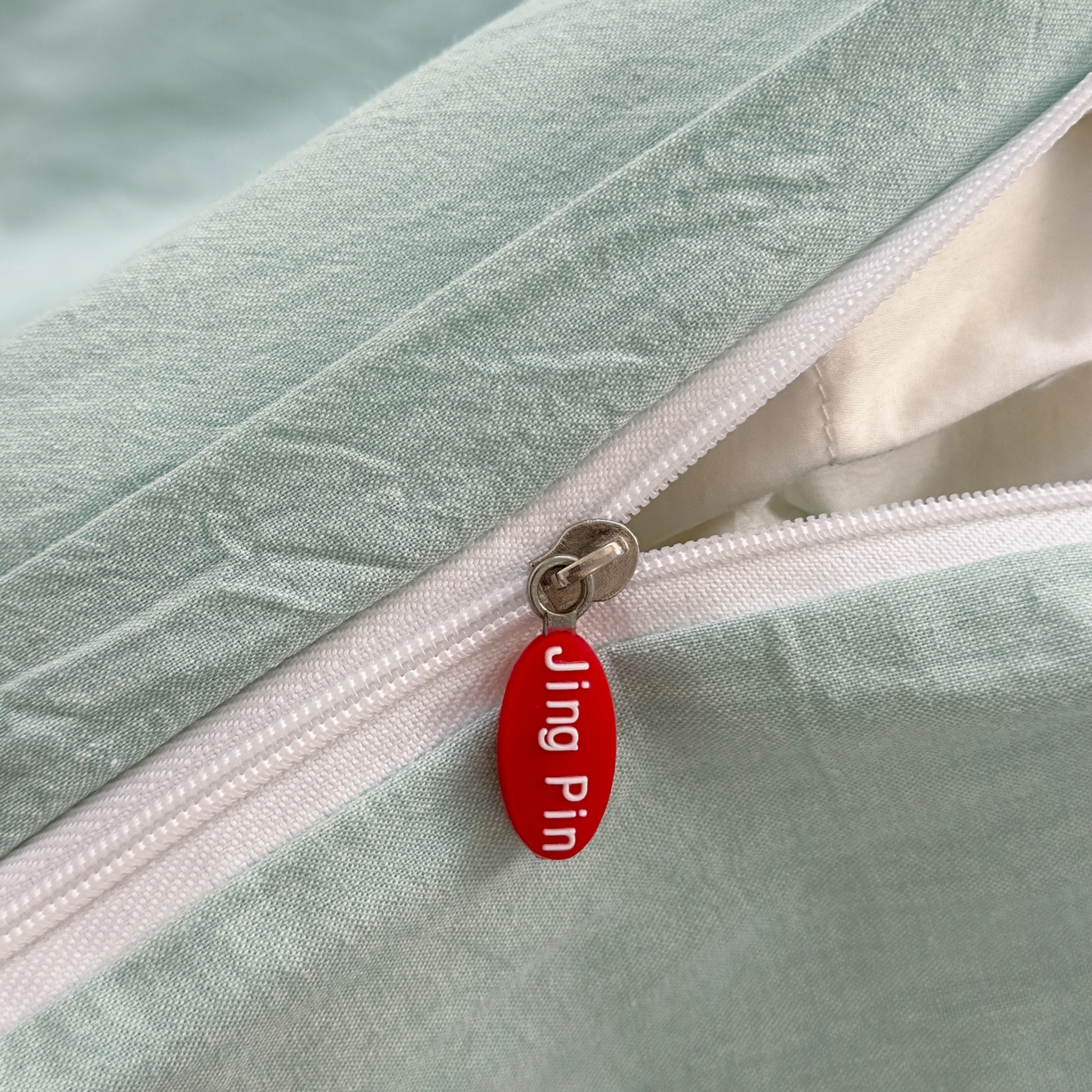 91家纺网 家纺一手货源 找家纺 宜家坊 2025新款A类全棉色织水洗棉四件套纯棉格子纯色被套学生宿舍三件套定制定做 纯色-湖蓝