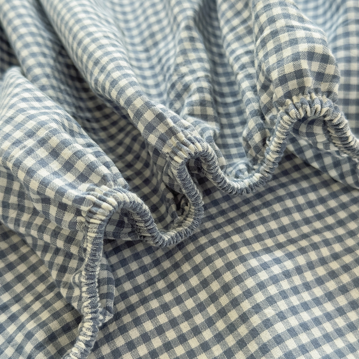 91家纺网 家纺一手货源 找家纺 宜家坊 2025新款A类色织全棉水洗棉床单单件纯棉格子纯色学生宿舍定制定做 密格-浅蓝