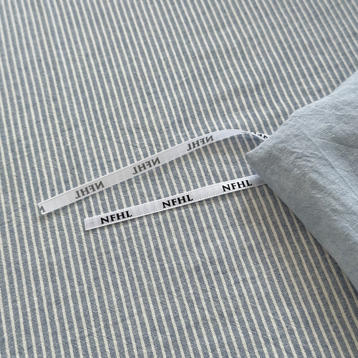 91家纺网 家纺一手货源 找家纺 宜家坊 2025新款A类全棉色织水洗棉四件套纯棉格子纯色被套学生宿舍三件套定制定做 密条-浅蓝