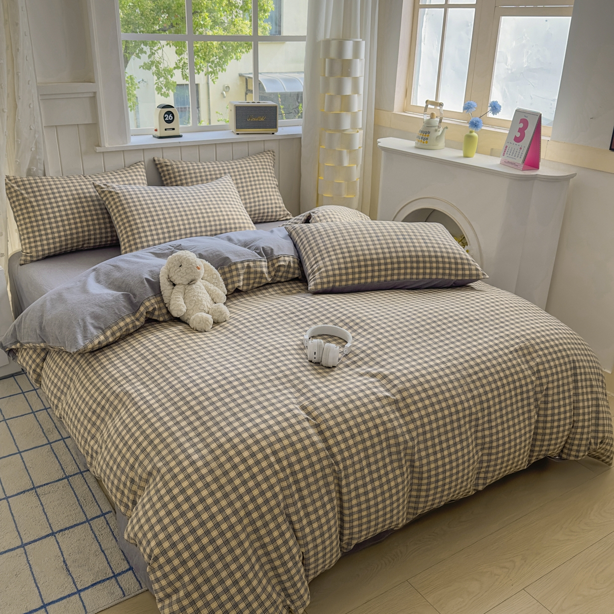 91家纺网 家纺一手货源 找家纺 （总）宜家坊 2025新款A类全棉色织水洗棉单枕套系列