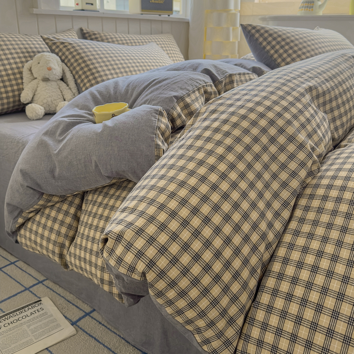 91家纺网 家纺一手货源 找家纺 （总）宜家坊 2025新款A类全棉色织水洗棉单枕套系列