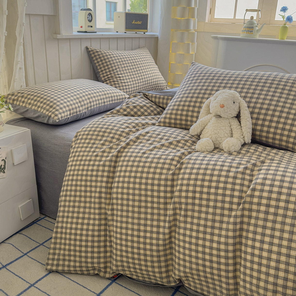 91家纺网 家纺一手货源 找家纺 （总）宜家坊 2025新款A类全棉色织水洗棉单枕套系列