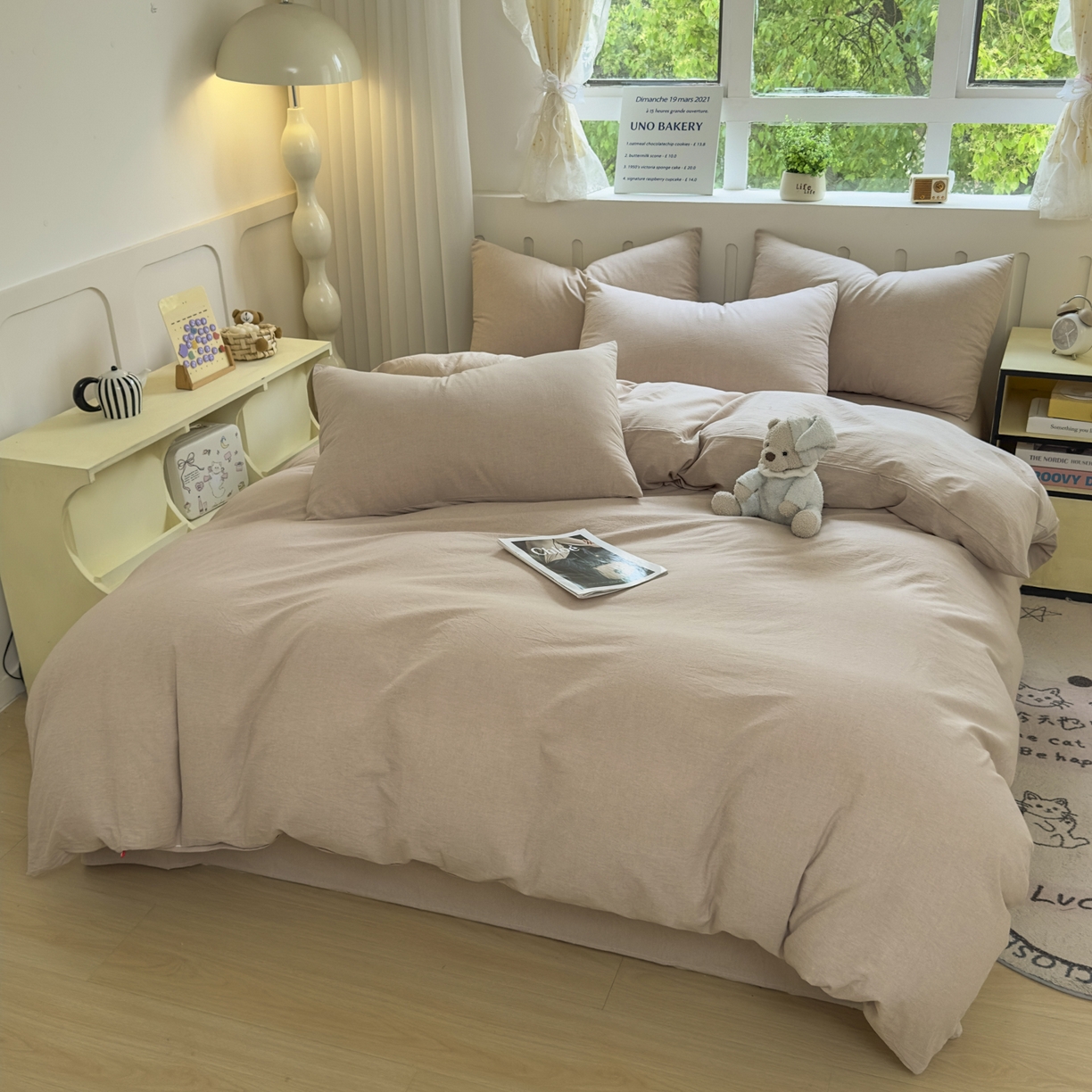 91家纺网 家纺一手货源 找家纺 宜家坊 2025新款A类全棉色织水洗棉单枕套系列 纯色-土密