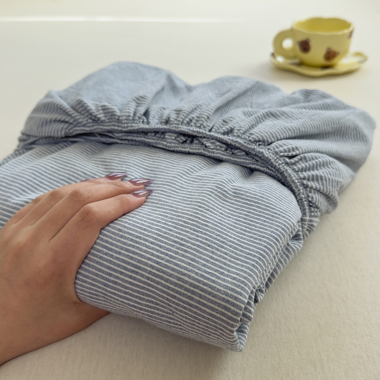 91家纺网 家纺一手货源 找家纺 （总）宜家坊 2025新款A类色织全棉水洗棉床笠单件纯棉格子纯色学生宿舍定制定做