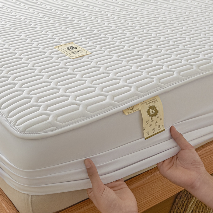 91家纺网 家纺一手货源 找家纺 曼陀罗 2025新款无印风格子床笠 米蓝格