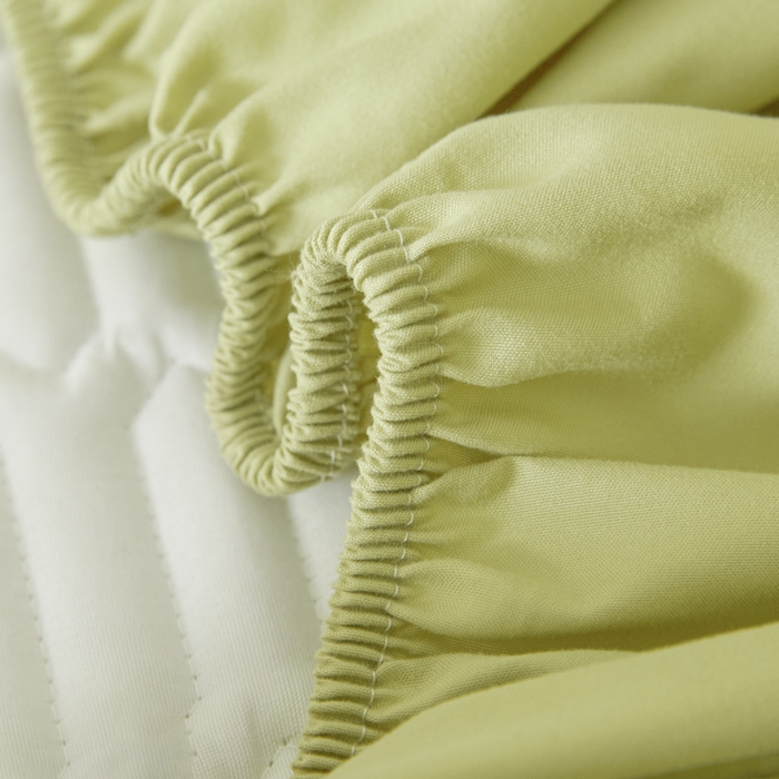 91家纺网 家纺一手货源 找家纺 曼陀罗 2025新款A类新疆棉花夹棉防水床笠 小竹纹-果绿